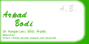 arpad bodi business card